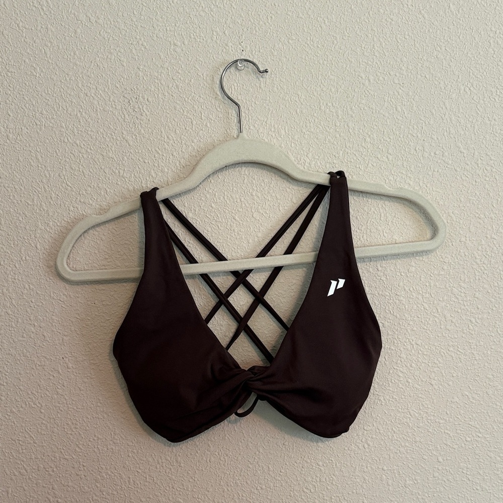 Strappy Crisscross Sports Bralette in Brown